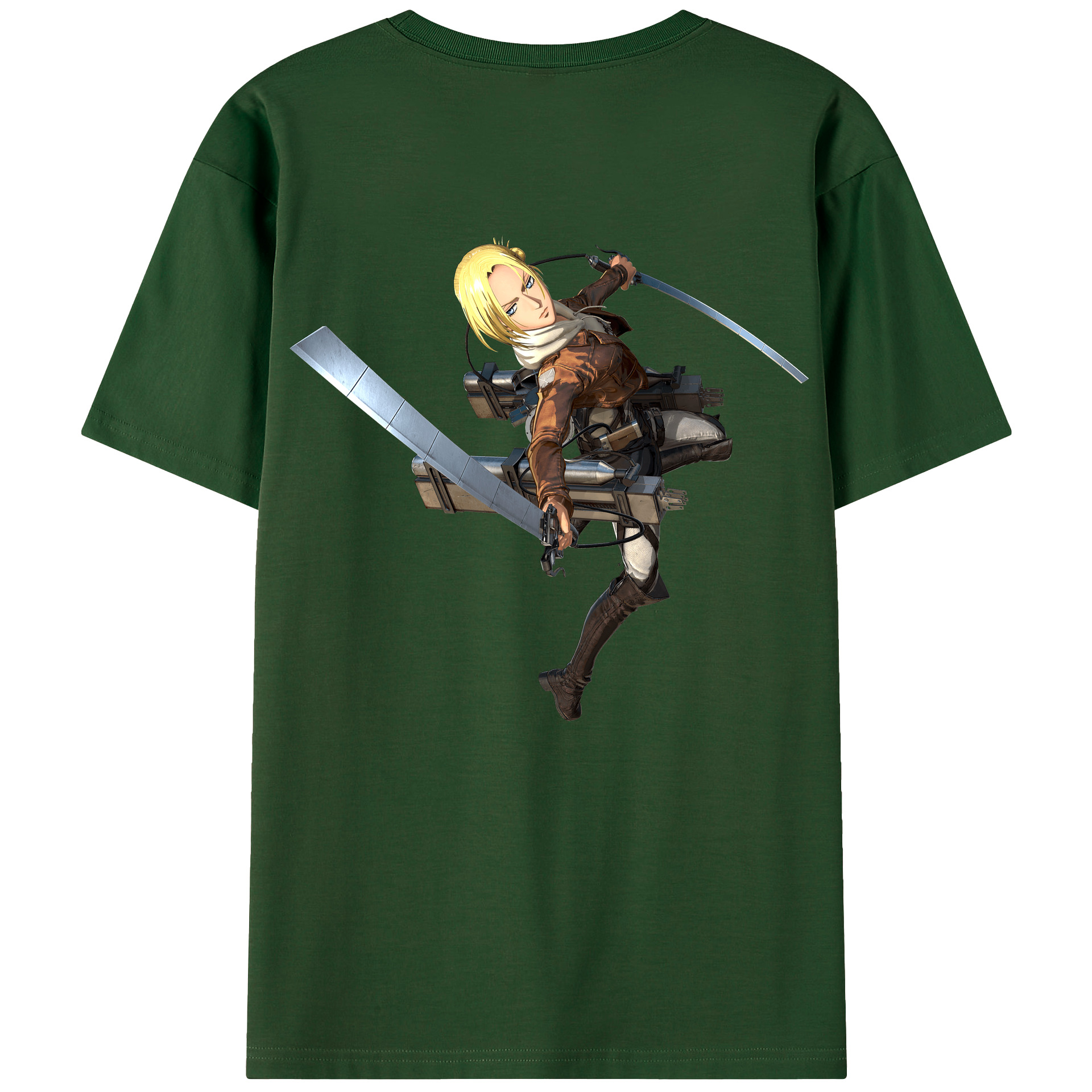 （画像用） 進撃の巨人 アニ・レオンハート Attack on Titan Annie Leonhart 綿100％半袖Tシャツ（背面プリント）